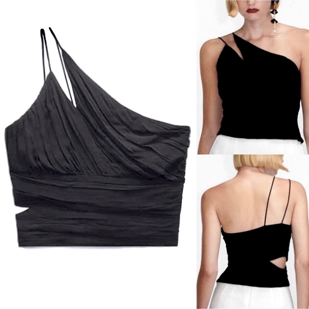 NWT Zara Split Strap Crop Top